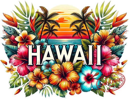 Hawaii Floral 3 Retro Design